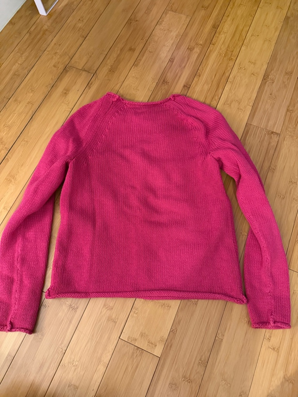 J. Crew Bright Pink Crewneck Cotton Sweater - Picture 4 of 4